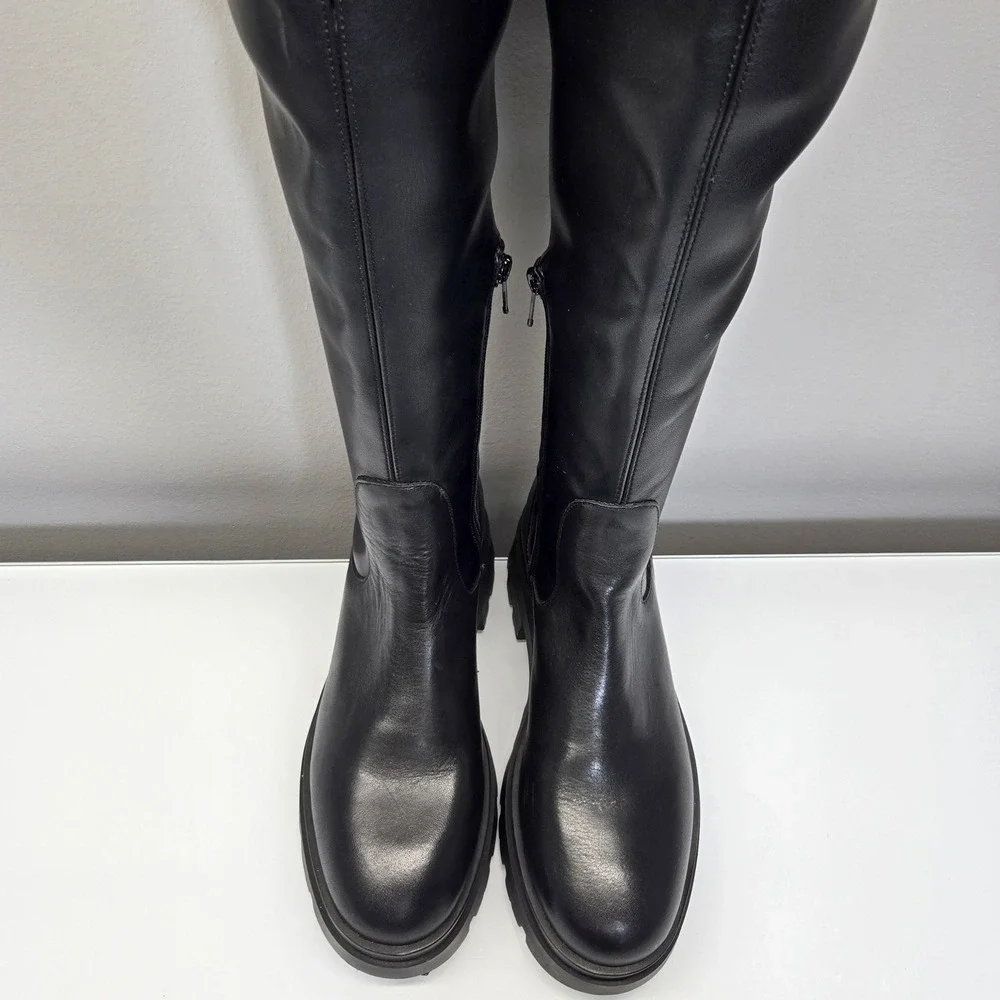 Sister x Soeur Gwen Over The Knee Boots EU 40 US 10 Stretch Leather Lug Sole